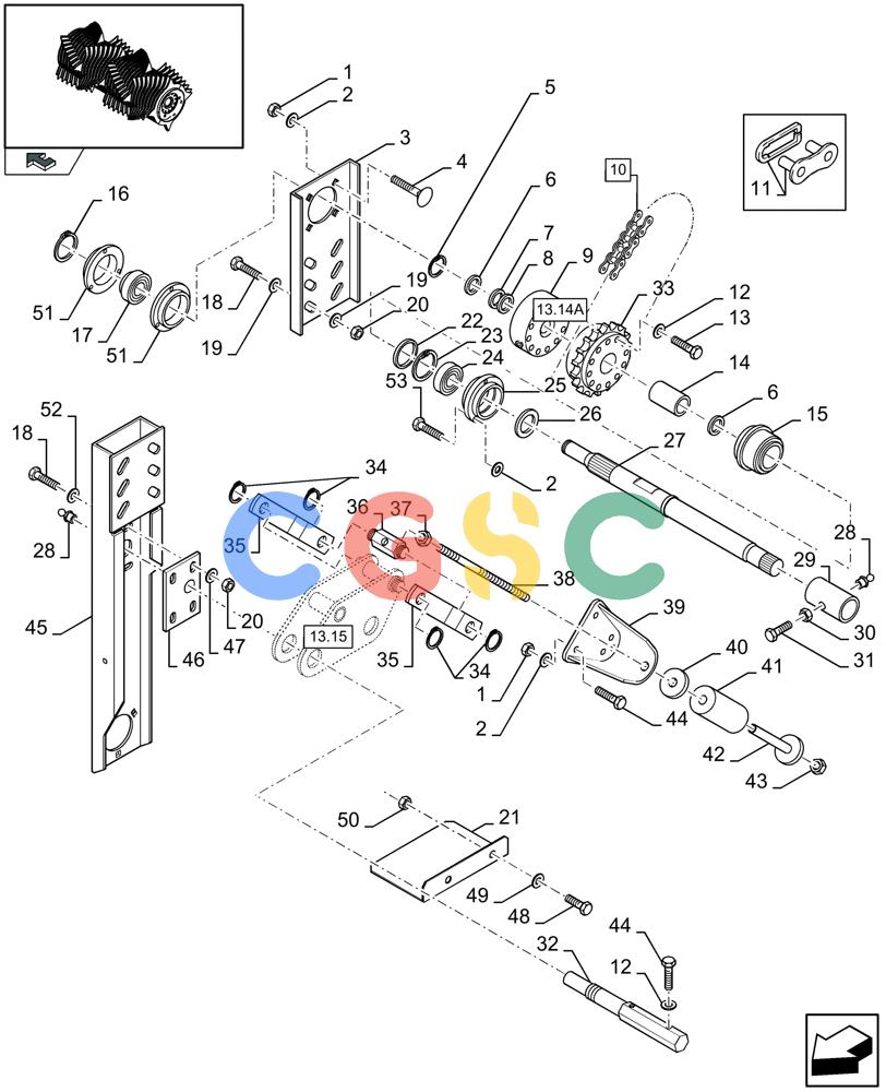 凯斯零件查询(LBX432R) - BIG RECTANGULAR BALER ''ROTOR CUTTER'' (3/03-12/08) (13.14[01]) - ROTOR DRIVE Case Agriculture