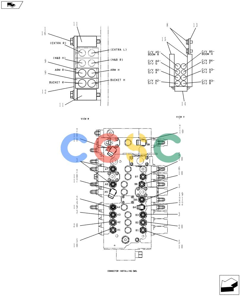 纽荷兰零件查询(E80BMSR) - COMPACT CRAWLER EXCAVATOR ASN LF06-04501 (NBTA18037) (01-021[02]) - HYDRAULIC LINES, UPPER (NIBBLER & BREAKER) New Holland Constructuion