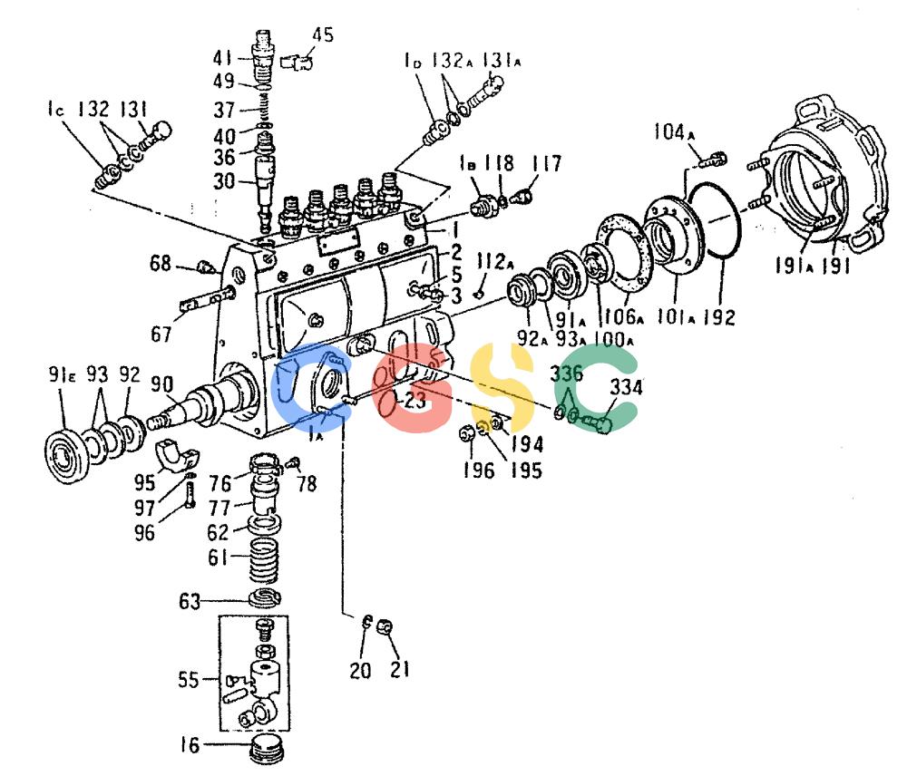 神钢零件查询(6D16-T) - MITSUBISHI DIESEL ENGINE - K909LC & MD240BLC (1/87-12/06) (03-004) - INJECTION PUMP (INNER PARTS) A TYPE Kobelco