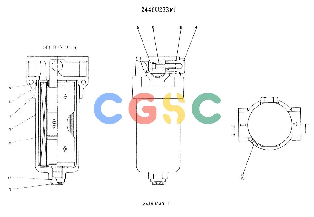 神钢零件查询(K912LC) - MARK II EXCAVATOR ASN YC0301-0737 (1/88-12/03) (11-047) - FILTER ASSY Kobelco