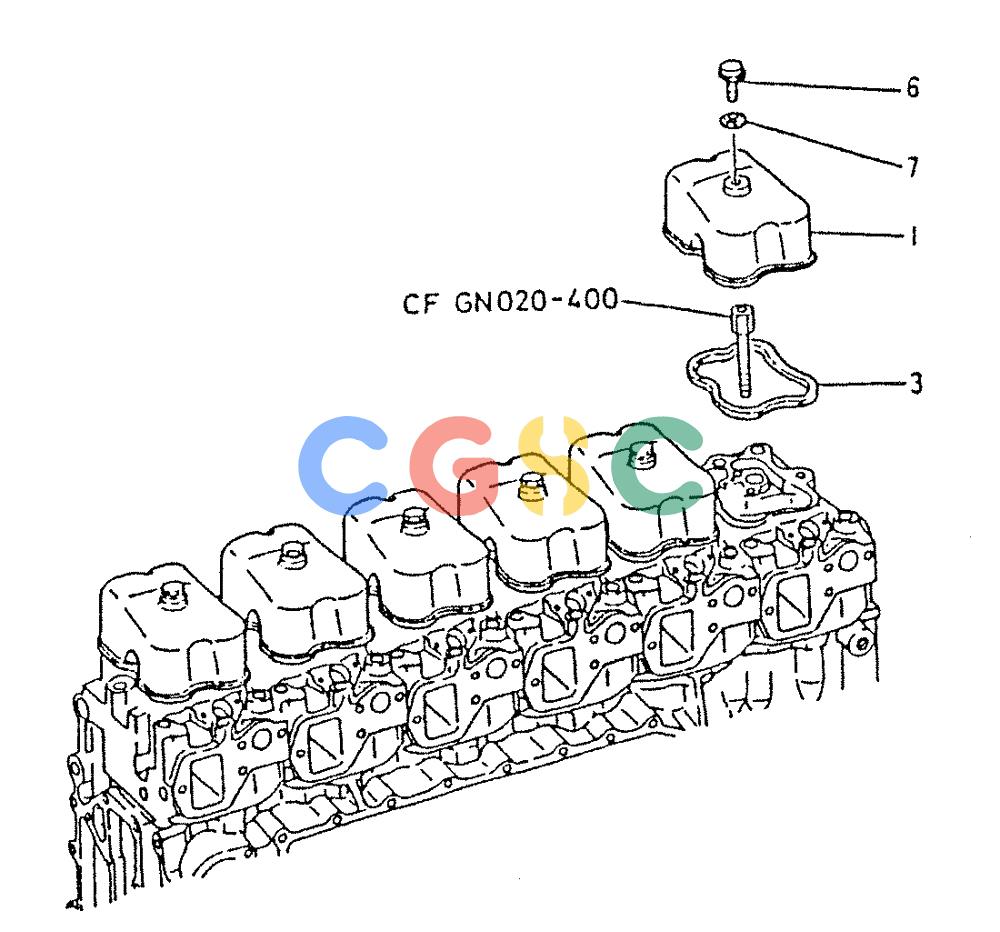 神钢零件查询(6D22-TC) - MITSUBISHI DIESEL ENGINE - K912, K912LC, & K916 (1/83-12/06) (01-007) - ROCKER COVER Kobelco