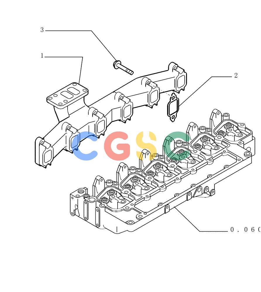 纽荷兰零件查询(DC150.B) - CRAWLER DOZER TIER 2 (3/03-) (0.077[01]) - EXHAUST MANIFOLD New Holland Constructuion
