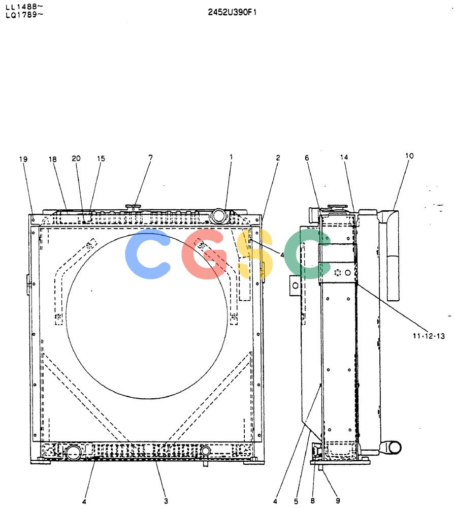 神钢零件查询(MD240BLC) - EXCAVATOR ASN LL1488 (1/80-12/06) (05-005) - RADIATOR ASSY Kobelco