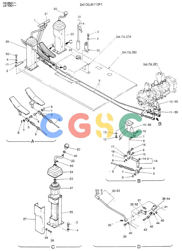 神钢零件查询(K907DLC) - EXCAVATOR ASN YG0501 (1/86-12/03) (03-001) - CONTROL ASSY Kobelco