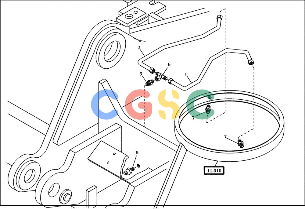 纽荷兰零件查询(EC160) - CRAWLER EXCAVATOR (4/99-) (30.020[001]) - GREASING SYSTEM SWIVEL CONNECTION (S/N 716001-UP) New Holland Constructuion