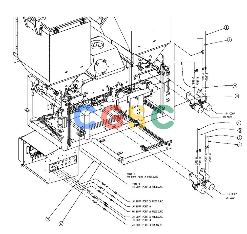 凯斯零件查询(FLX810) - FLEX-AIR APPLICATOR (10/03-8/09) (02-028) - HOSE GROUP, TRIPLE BIN, 37 & 50 CU. FT Case Agriculture