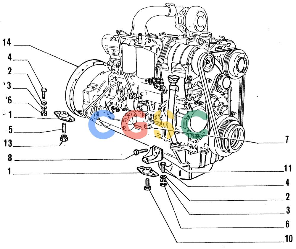 纽荷兰零件查询(FL14E) - CRAWLER LOADER (A0.02[001]) - ENGINE SUSPENSIONS New Holland Constructuion