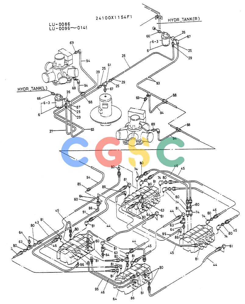 神钢零件查询(K935) - EXCAVATOR SUPPLEMENT ASN LU00154 (1/76-12/03) (03-001[03]) - CONTROL ASSY, P/N 24100X1154F1 Kobelco