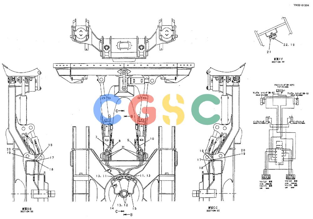 神钢零件查询(ED150) - BLADE RUNNER EXCAVATOR/DOZER ASN YH02-01384 (4/02-12/03) (02-012[2]) - HYD LINES, LOW Kobelco