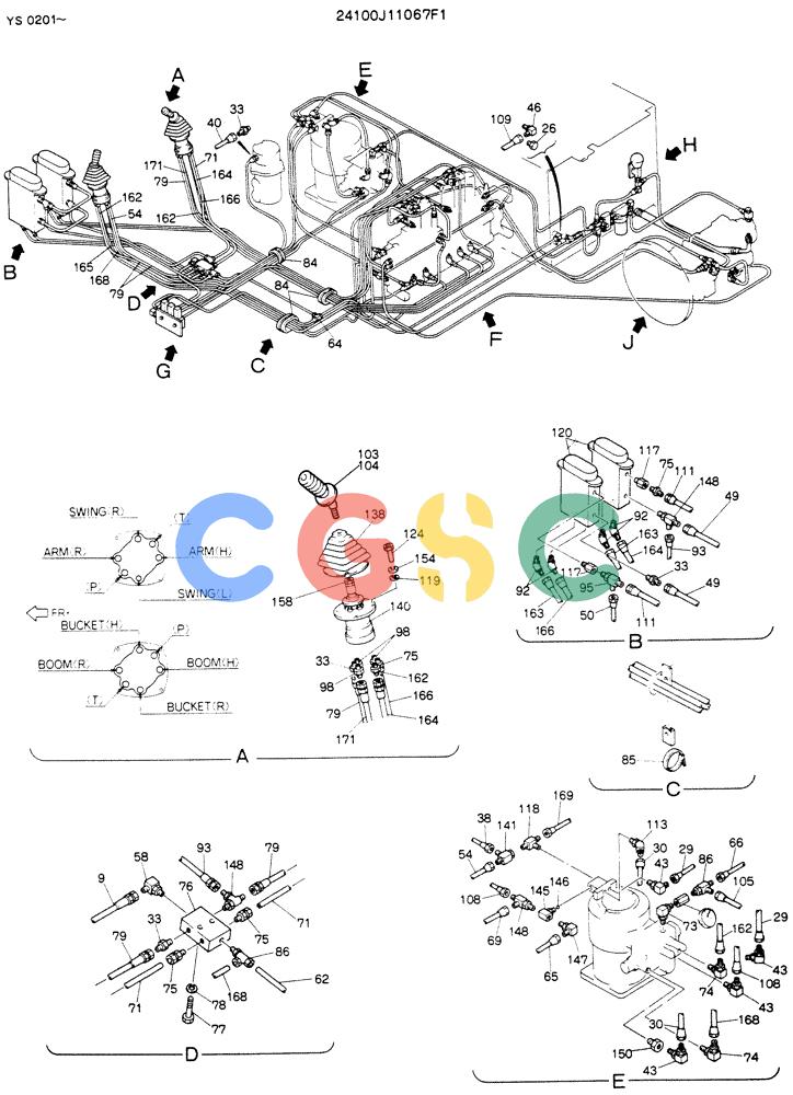 神钢零件查询(K916LC) - MARK II EXCAVTOR ASN YS0201 (1/89-12/03) (03-005[01]) - REMOTE CONTROL ASSY Kobelco