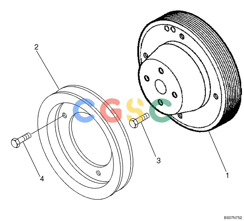 纽荷兰零件查询(D95B) - CRAWLER DOZER TIER 3 (3/08-) (02-02B) - PULLEY - FAN DRIVE New Holland Constructuion