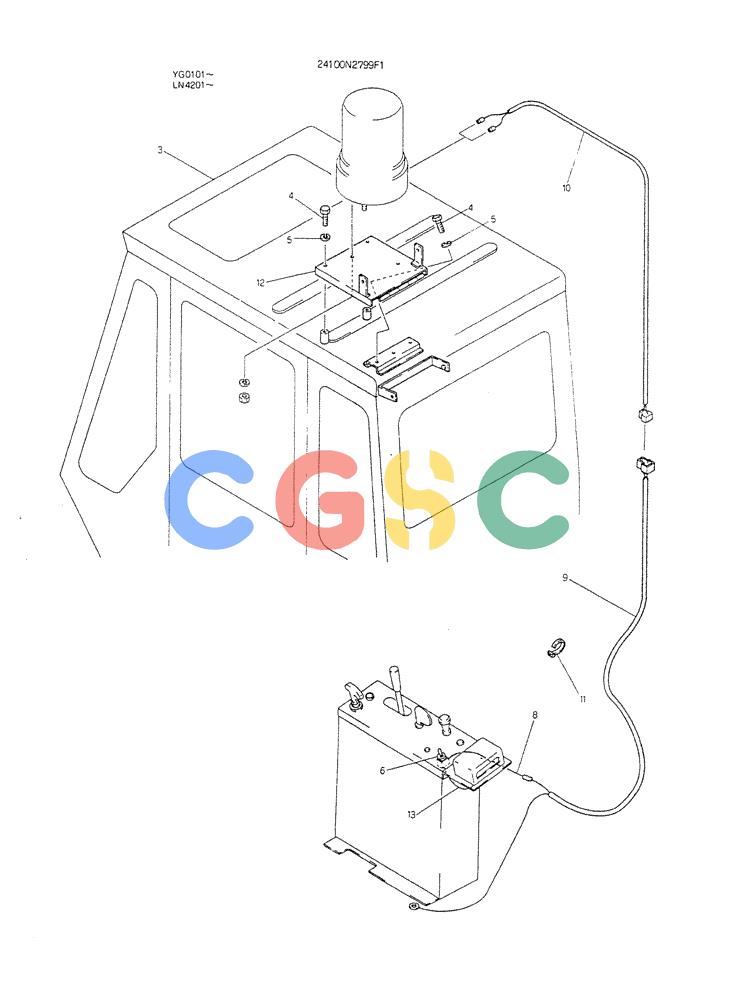神钢零件查询(K907CLC) - EXCAVATOR BTW YG0101 - YG0500 (1/85-12/03) (08-030) - LIGHT,ROTARY Kobelco