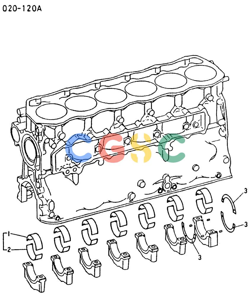神钢零件查询(6D16-T) - MITSUBISHI DIESEL ENGINE - K909 II & K909LC II EXCAVATORS (1/87-12/06) (00-003) - CRANKSHAFT BEARING Kobelco