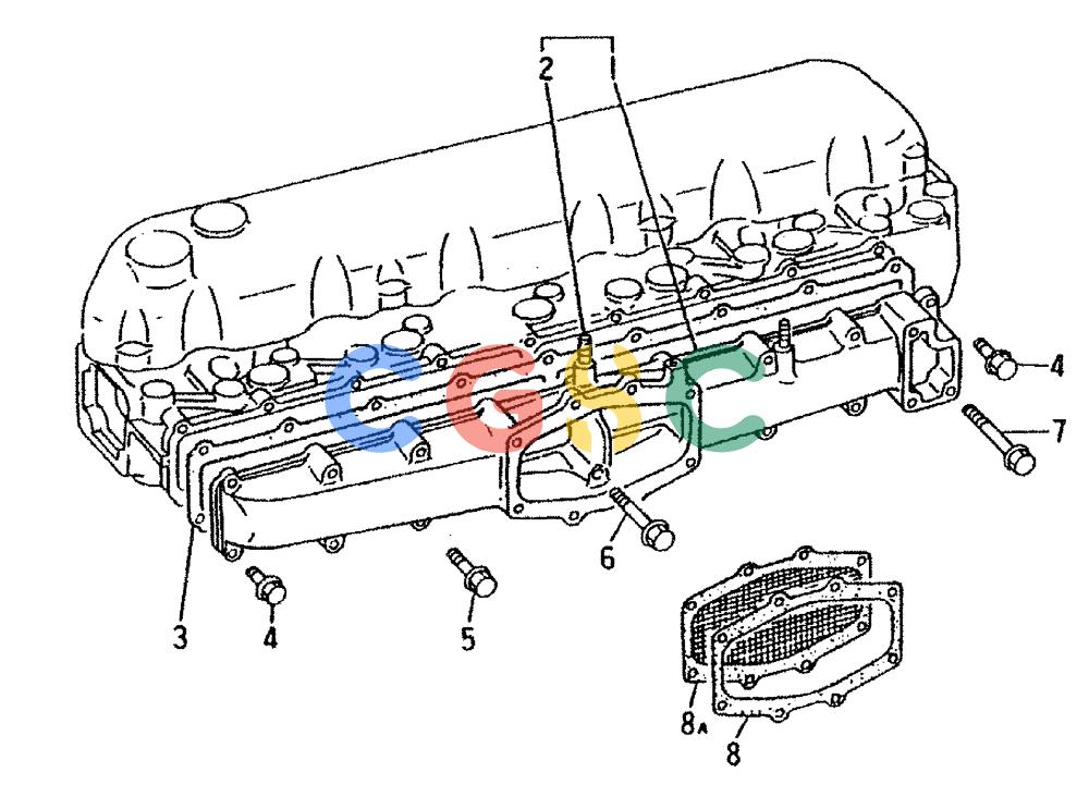 神钢零件查询(6D16-T) - MITSUBISHI DIESEL ENGINE - K909LC & MD240BLC (1/87-12/06) (01-026) - INLET MANIFOLD P/N ME033223 Kobelco