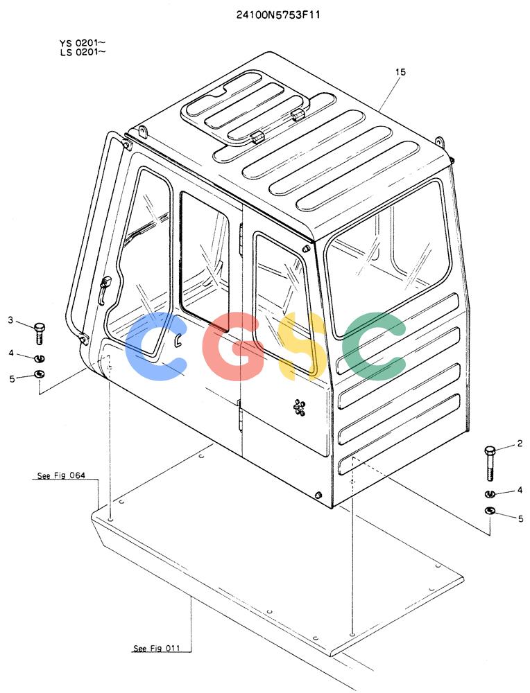 神钢零件查询(K916LC) - MARK II EXCAVTOR ASN YS0201 (1/89-12/03) (02-001) - INSTAL, CAB Kobelco