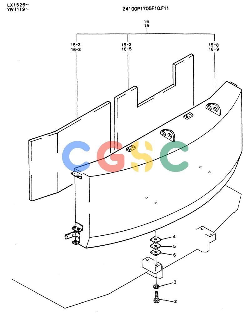 神钢零件查询(K904) - MARK II EXCAVATOR ASN YW1119 (1/88-12/03) (01-003) - COUNTER-WEIGHT, ASSY Kobelco