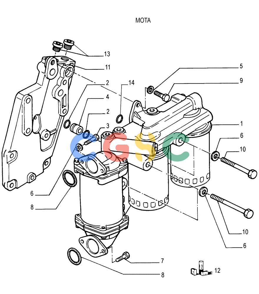 纽荷兰零件查询(FD175) - CRAWLER DOZER (N.A. VERSION)(S/N 061640 & AFTER) (1/93-) (0.302[01]) - HEAT EXCHANGER - OIL FILTER New Holland Constructuion