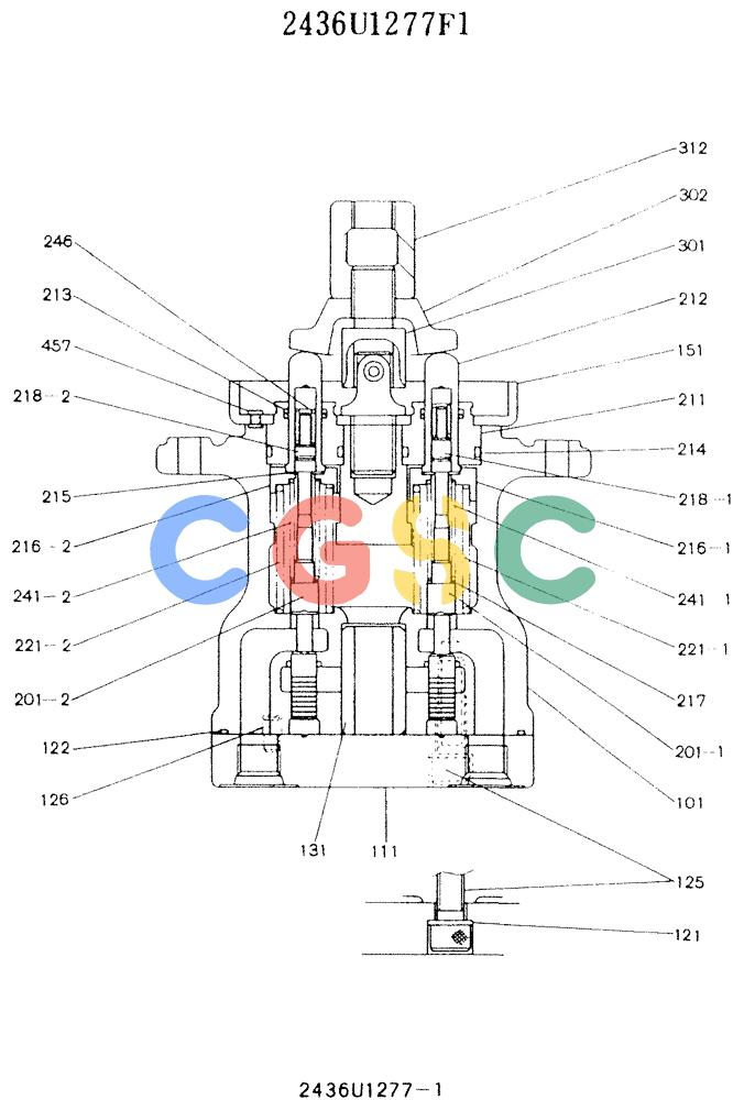 神钢零件查询(K907LC) - MARK II EXCAVATOR ASN YQ0565 (NA) (1/87-12/03) (11-031 ) - VALVE ASSY, PILOT, P/N 2436U1277F1 Kobelco