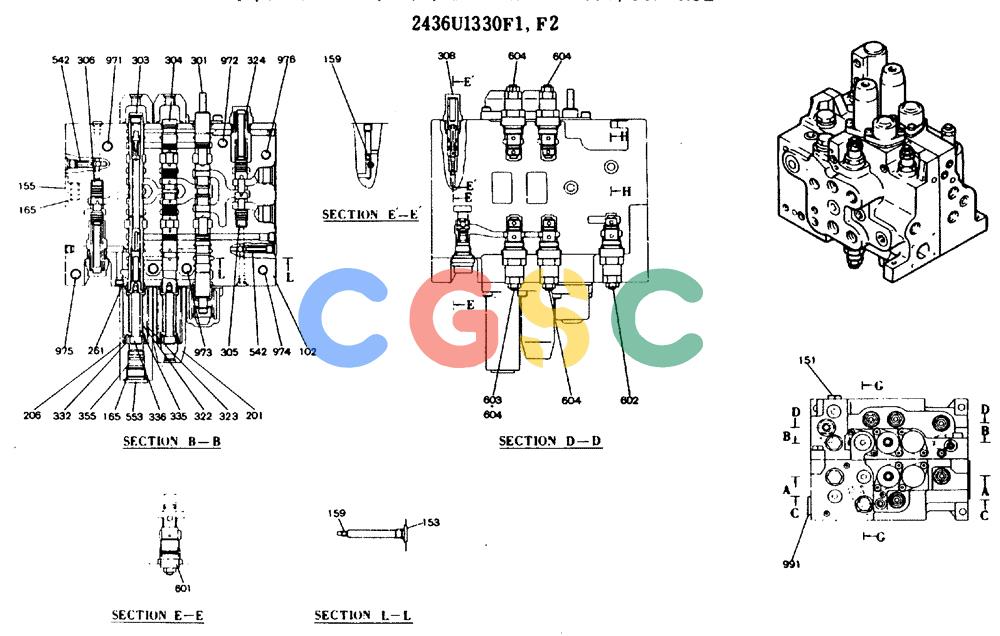 神钢零件查询(MD140BLC) - EXCAVATOR BTW YPU0001 - YPU0300 (1/80-12/06) (11-019[01]) - VALVE ASSY, CONTROL Kobelco