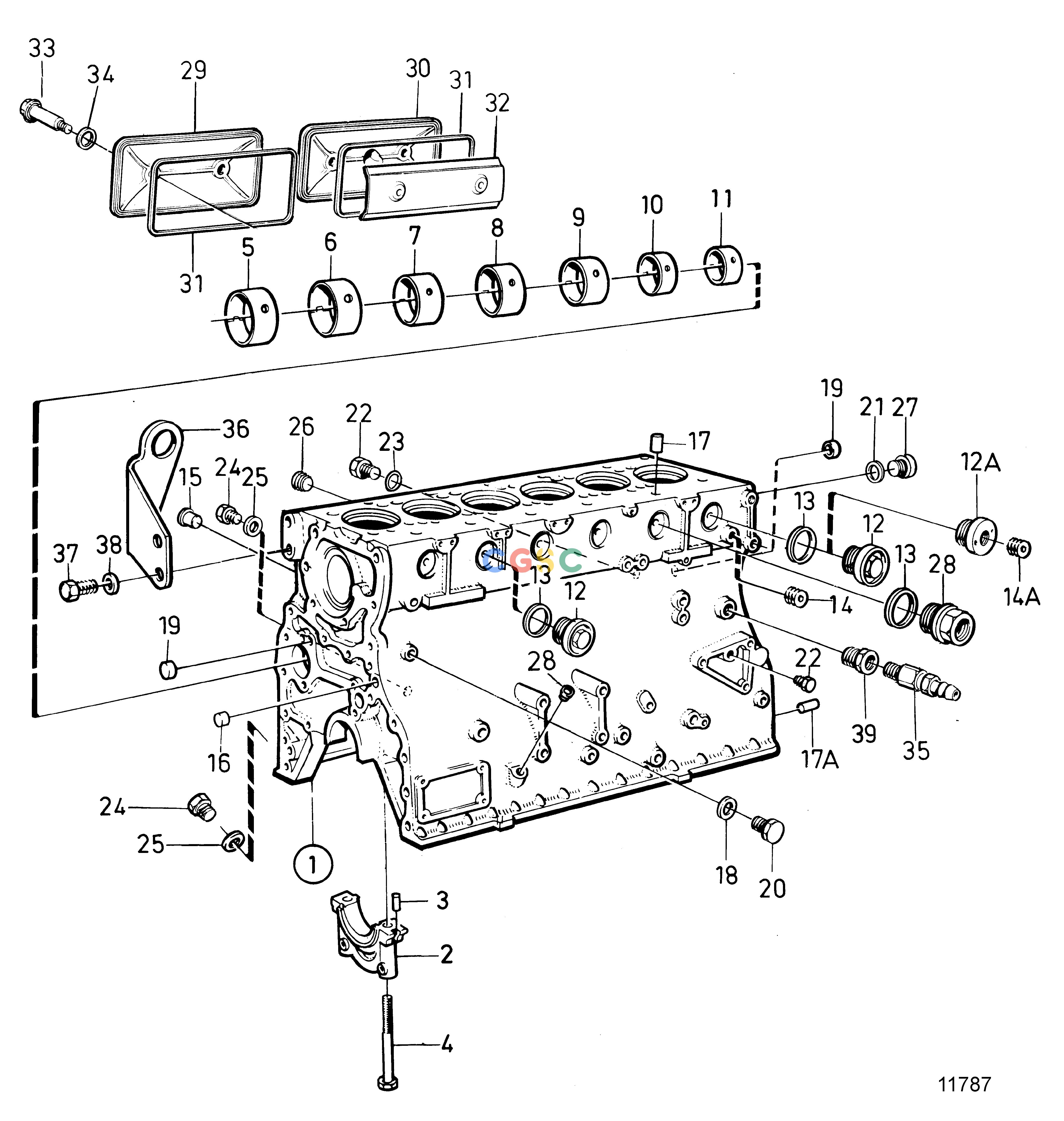 沃尔沃零件查询TMD100CEngineCYLINDER BLOCKEPC Volvo Penta Parts catalog