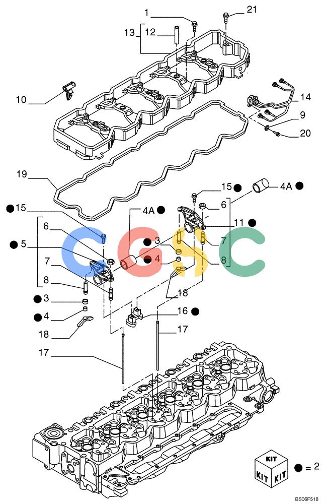 纽荷兰零件查询(D150B) - CRAWLER DOZER TIER 3 (HYDRO) (10/07-) (02-26) - CYLINDER HEAD - VALVE MECHANISM New Holland Constructuion