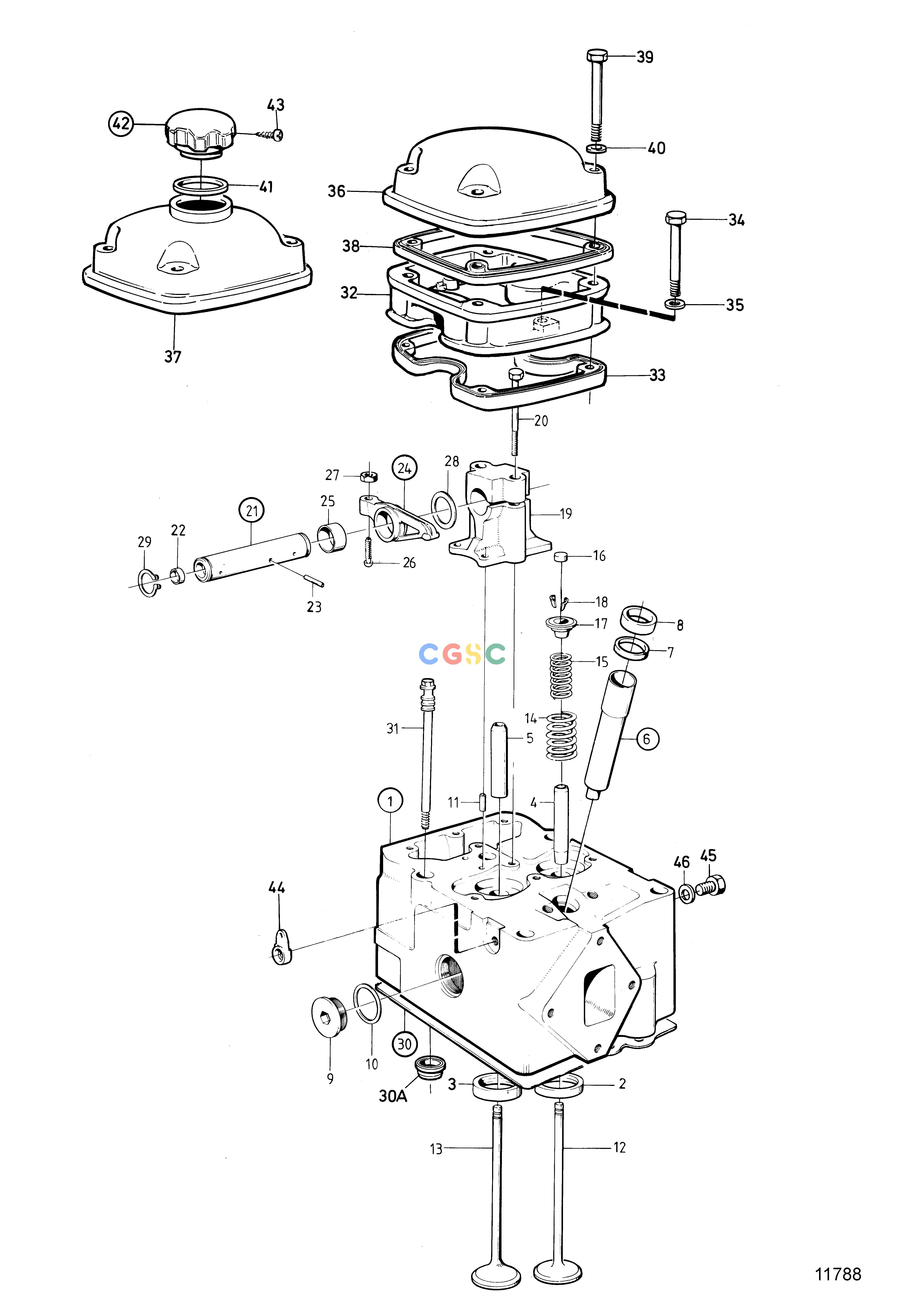 沃尔沃零件查询TMD100CEngineCYLINDER HEADEPC Volvo Penta Parts catalog