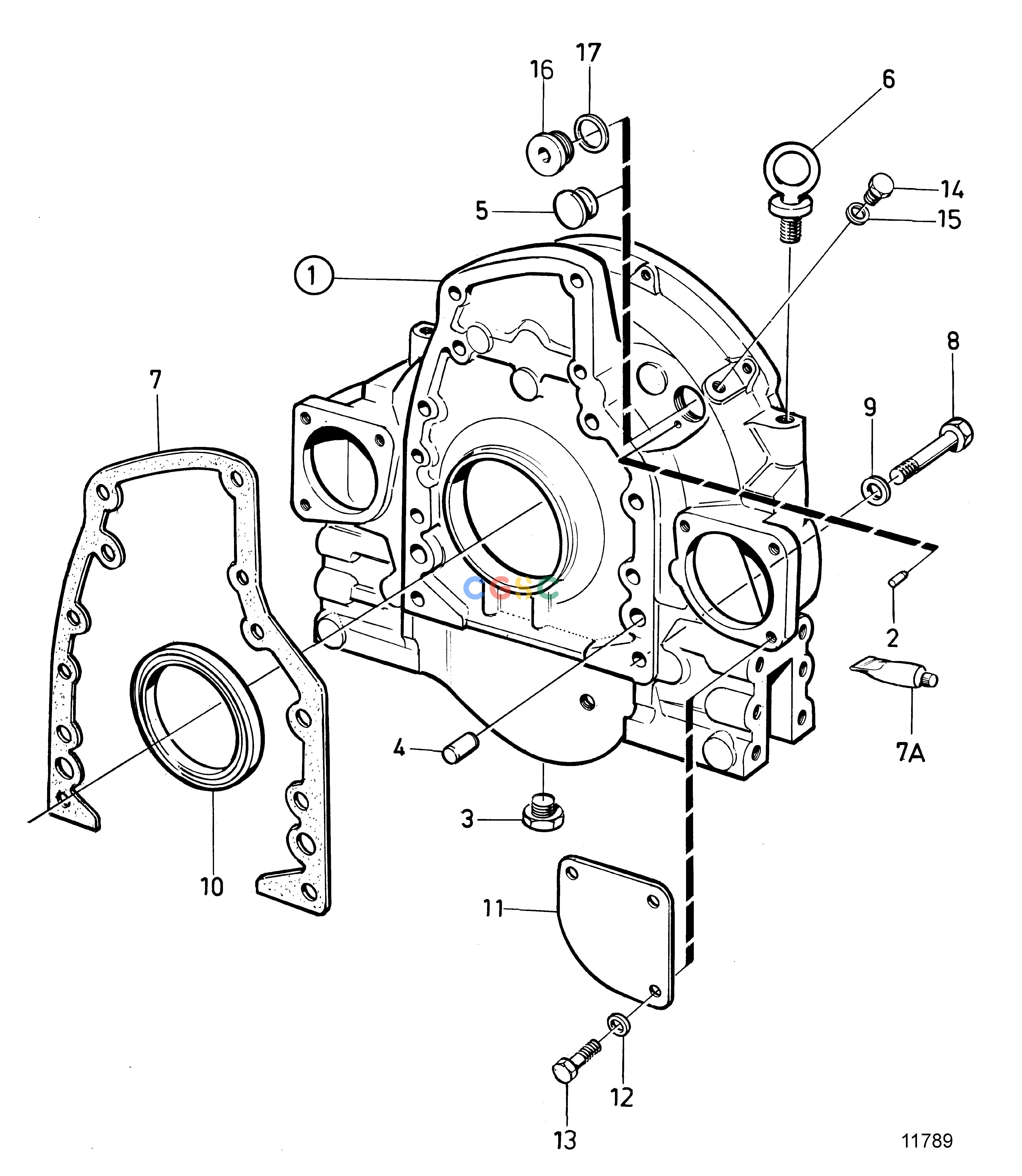 沃尔沃零件查询TMD100CEngineFLYWHEEL HOUSINGEPC Volvo Penta Parts catalog