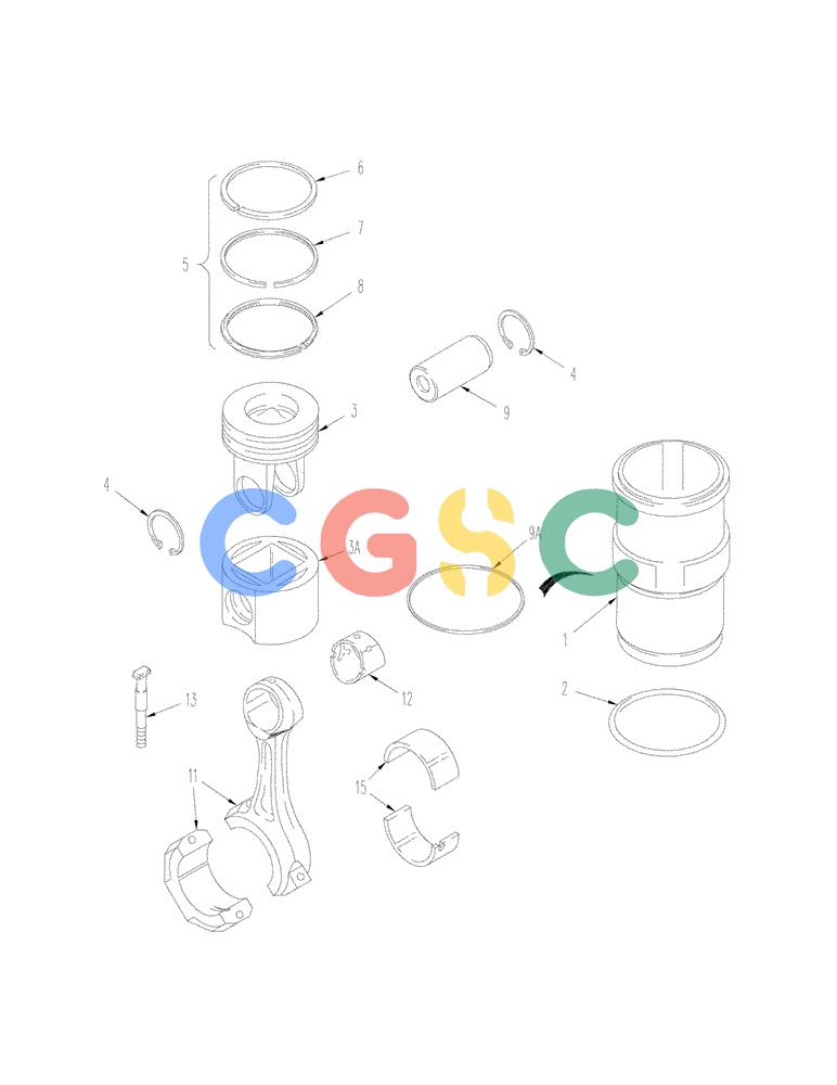 凯斯零件查询(FLX3020) - FLOATER (6/06-1/12) (02-15) - PISTONS - CONNECTING RODS Case Agriculture