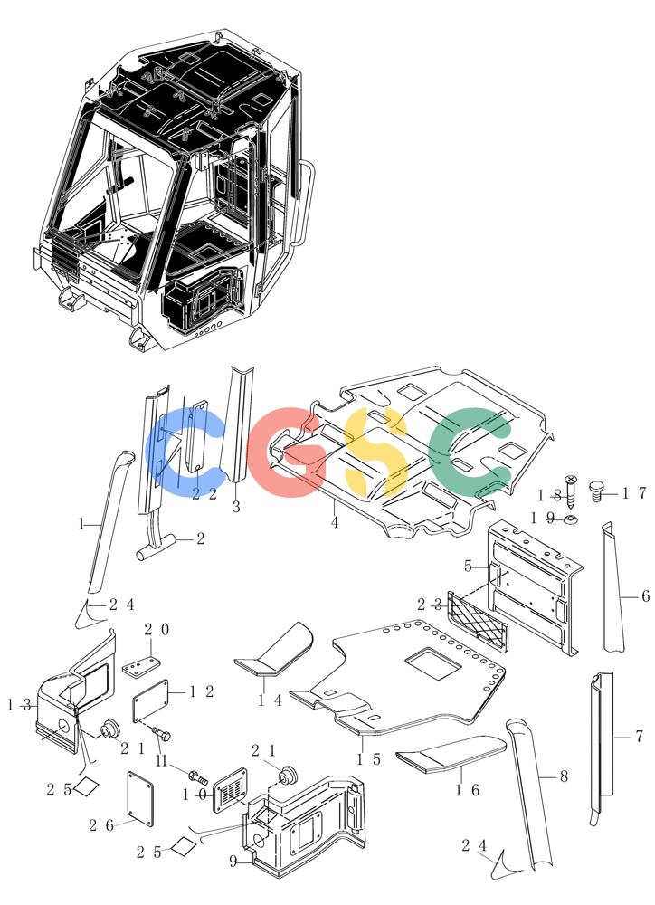 纽荷兰零件查询(AD250 (3.5 VERSION)) - ARTICULATED DUMP TRUCK (7/01-) (5.652[09]) - ROPS CAB - COVERING - ASTRA VERSION New Holland Constructuion