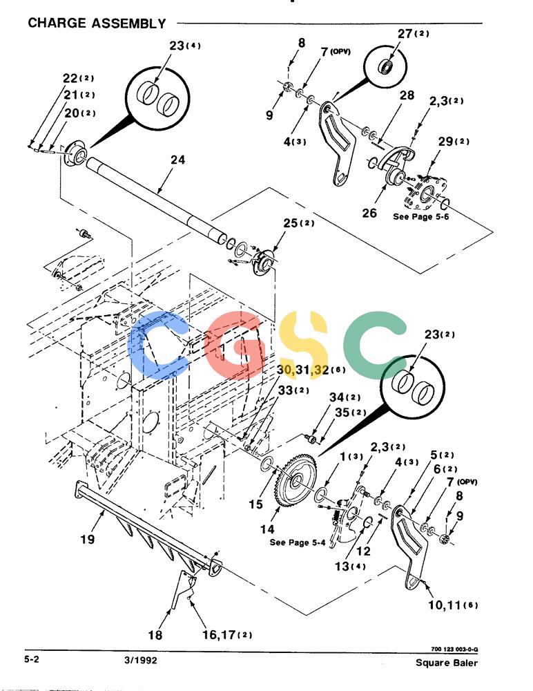 凯斯零件查询(8570) - CASE IH MID-SIZE RECTANGULAR BALER (1/91-12/96) (5-02) - CHARGE ASSEMBLY Case Agriculture