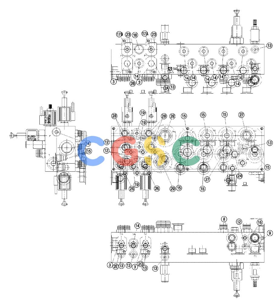 凯斯零件查询(FLX810) - FLEX-AIR APPLICATOR (10/03-8/09) (07-012[02]) - VALVE BLOCK , DOUBLE BIN W/O AUGER Case Agriculture