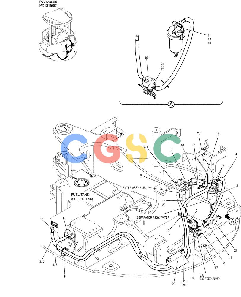 纽荷兰零件查询(E35SR) - COMPACT CRAWLER EXCAVATOR ASN PX13-15001 (N6TN61732) (NA) (1/06-) (01-011) - FUEL LINES New Holland Constructuion