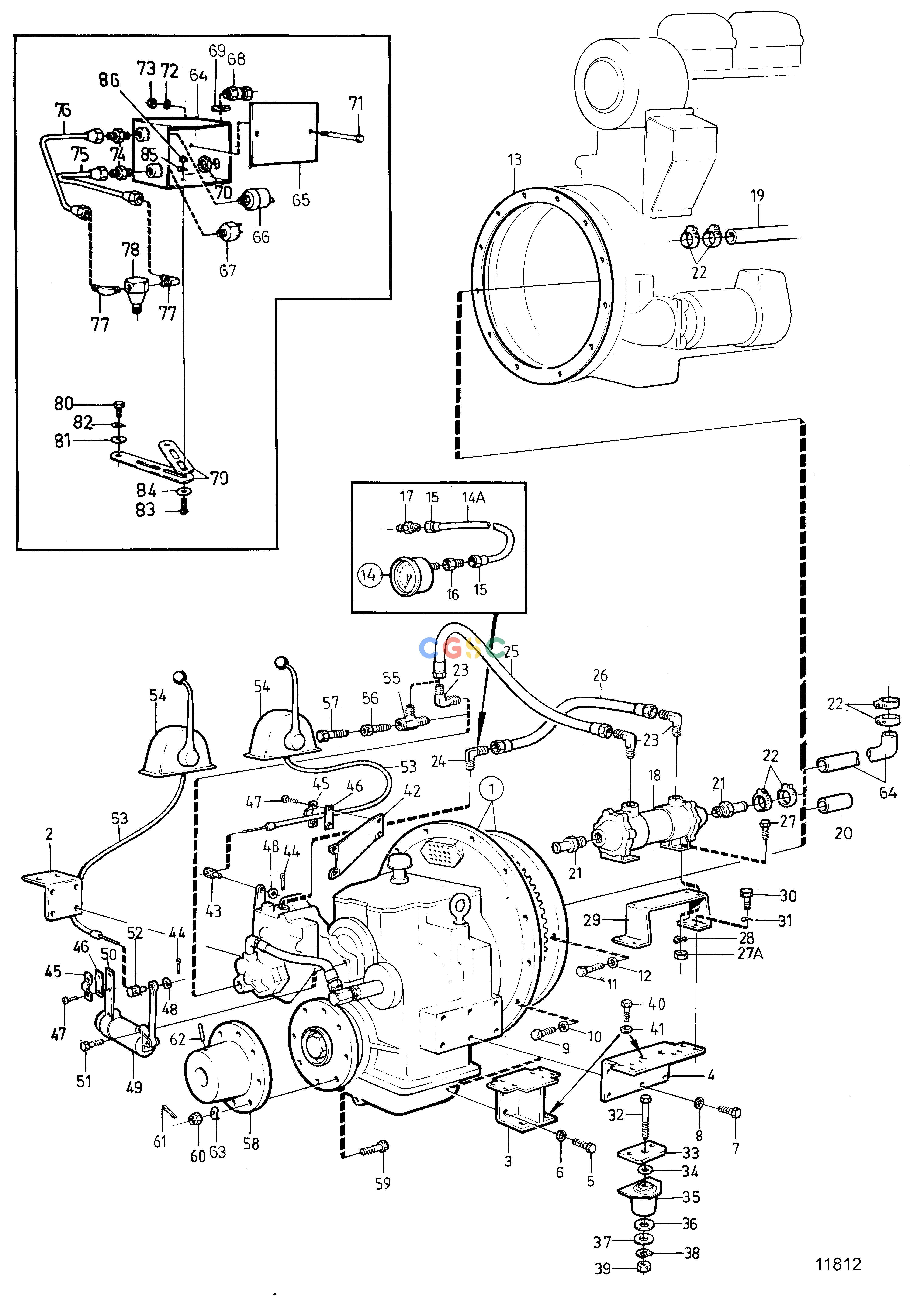 沃尔沃零件查询TMD100CTransmissionsREVERSE GEAR TWIN DISC MG509 AND INST. COMPS. CLASSIFIED ENGINEPC Volvo Penta Parts catalog