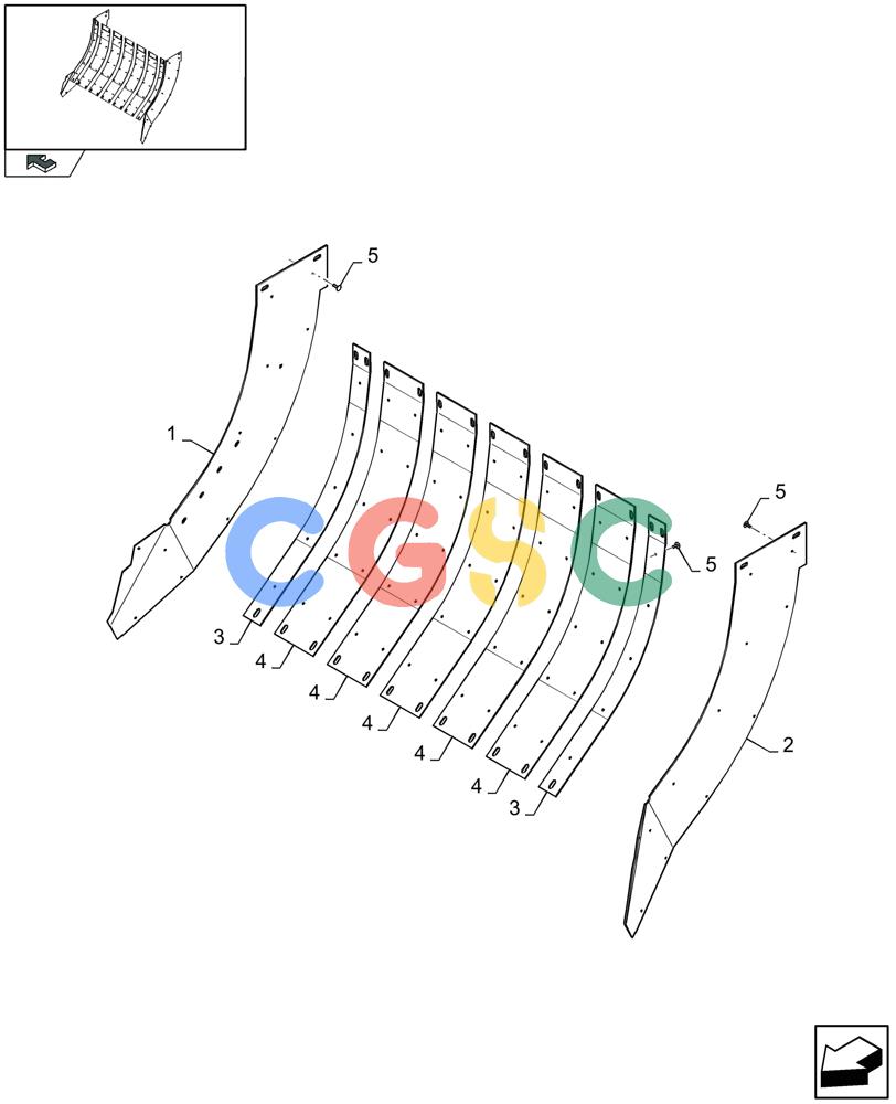 凯斯零件查询(LB433R) - BIG RECTANGULAR BALER 'ROTOR CUTTER' (9/08-12/12) (13.41[01]) - TOP AND SIDE LINERS PRE-CHAMBER Case Agriculture