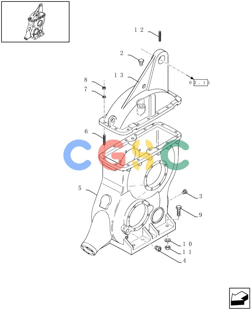 凯斯零件查询(LBX331S) - BIG RECTANGULAR BALER (6/01-12/03) (03.01[01]) - MAIN GEARBOX Case Agriculture