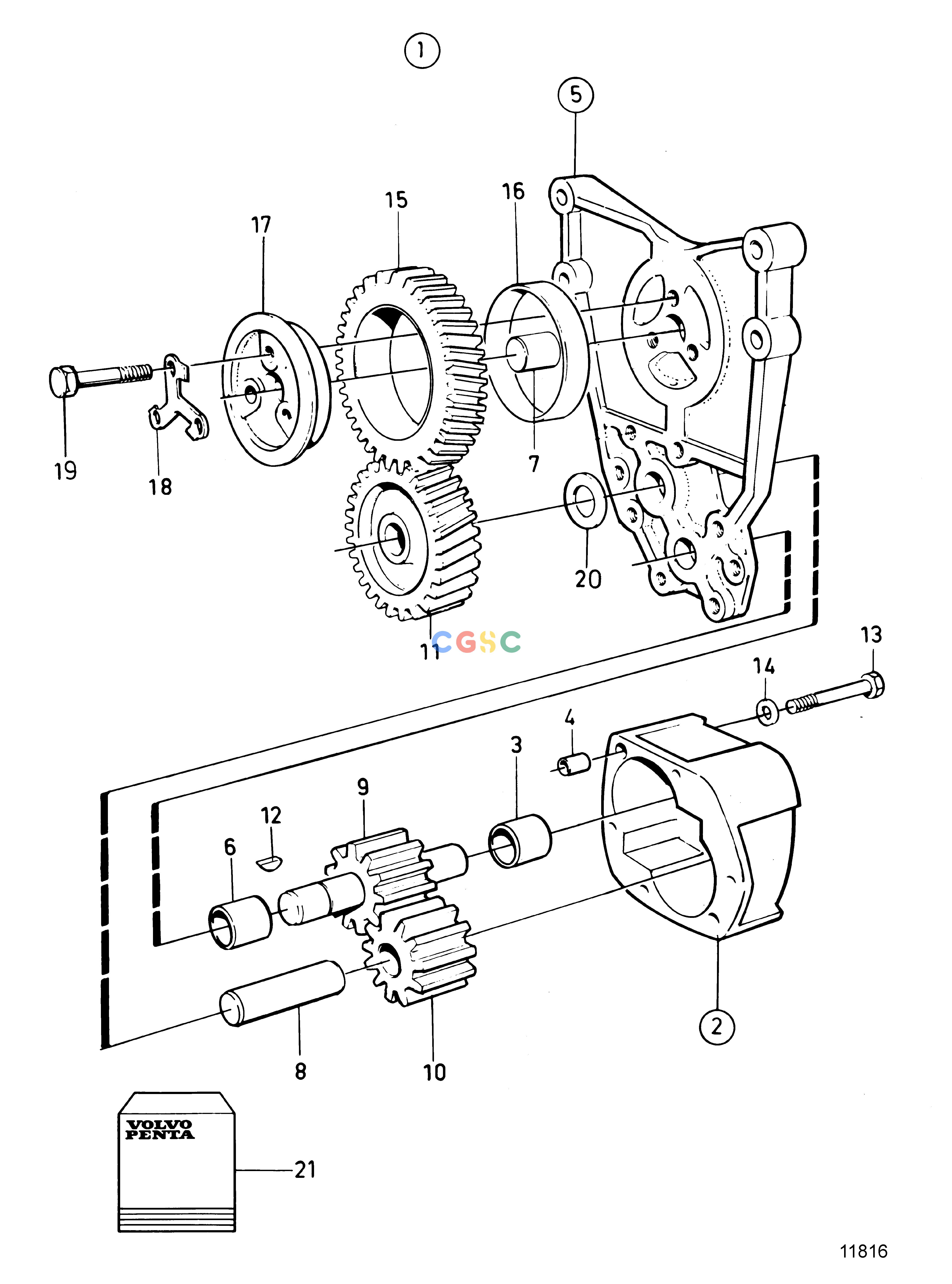 沃尔沃零件查询TMD100CEngineOIL PUMPEPC Volvo Penta Parts catalog