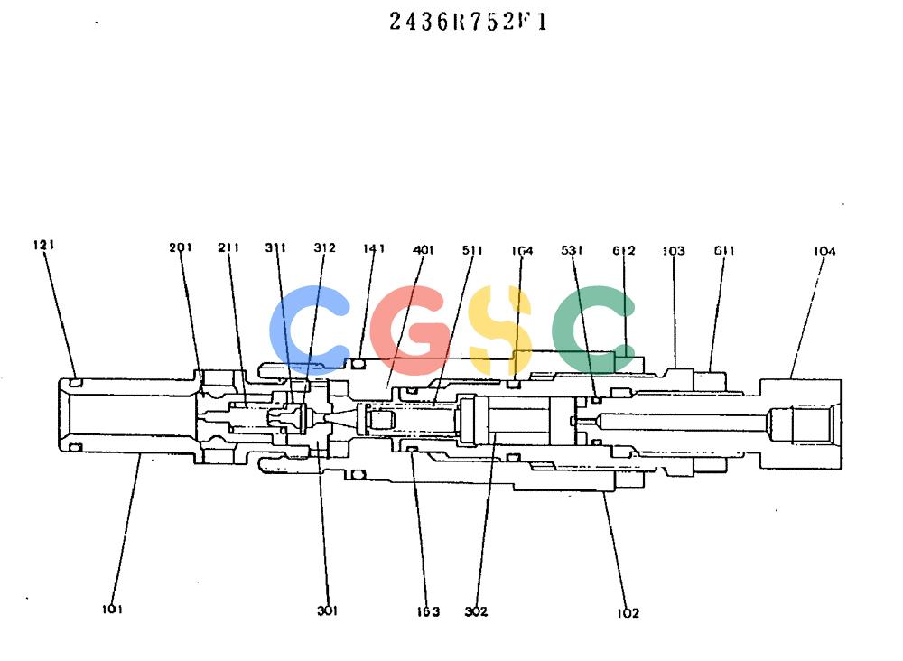 神钢零件查询(MD180LC) - EXCAVATOR ASN YG0647 (1/80-12/06) (11-010) - VALVE ASSY, RELIEF Kobelco