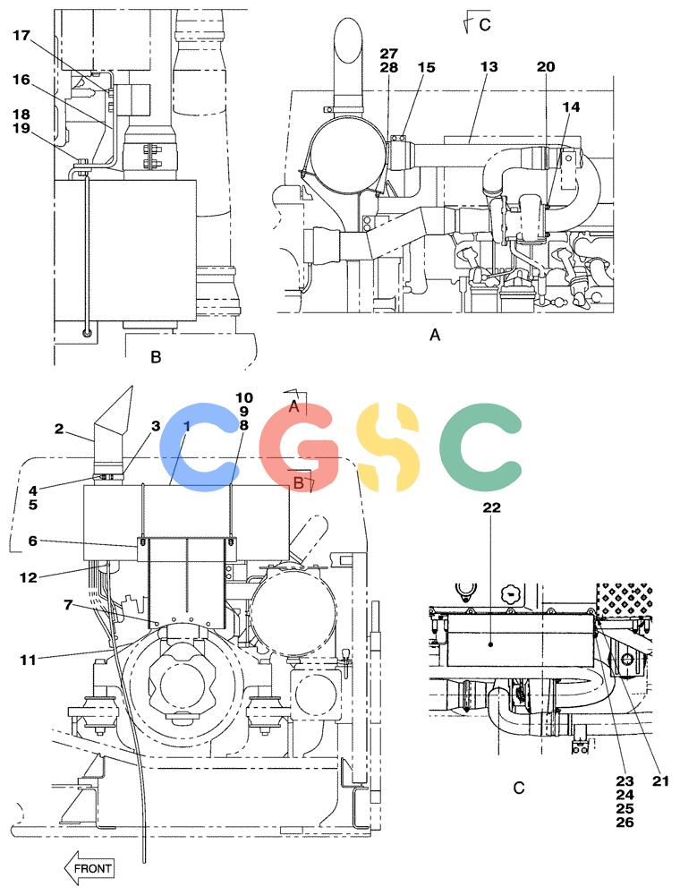 纽荷兰零件查询(E805) - CRAWLER EXCAVATOR (1/05-) (02-007-00[01]) - EXHAUST New Holland Constructuion