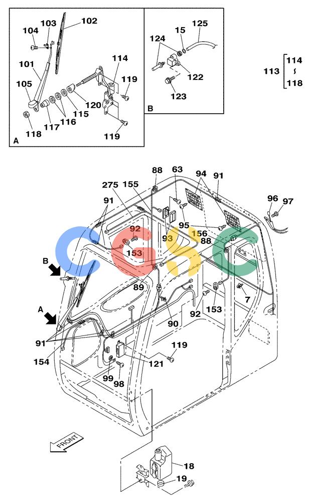 纽荷兰零件查询(E805) - CRAWLER EXCAVATOR (1/05-) (04-017-00[01]) - ELECTRICAL CIRCUIT - CAB New Holland Constructuion