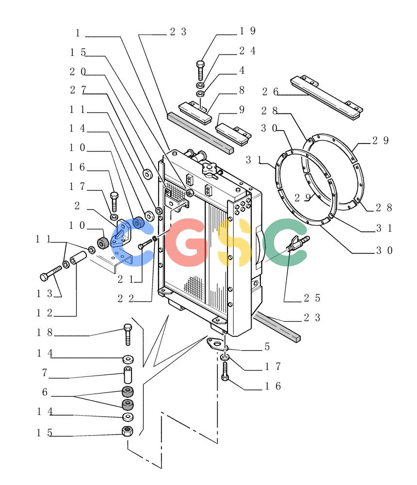 纽荷兰零件查询(DC180PS) - CRAWLER DOZER (11/00-) (0.550[01]) - ENGINE COOLING SYSTEM - WATER RADIATOR New Holland Constructuion