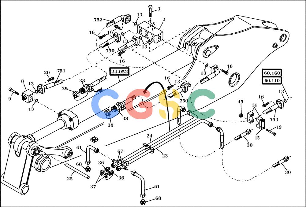 纽荷兰零件查询(EC160) - CRAWLER EXCAVATOR (4/99-) (61.040[001]) - CHANGING DEVICE STICK DEEP DIPPER / GRA 2,9 M (OPTION) (S/N 716001-UP) New Holland Constructuion