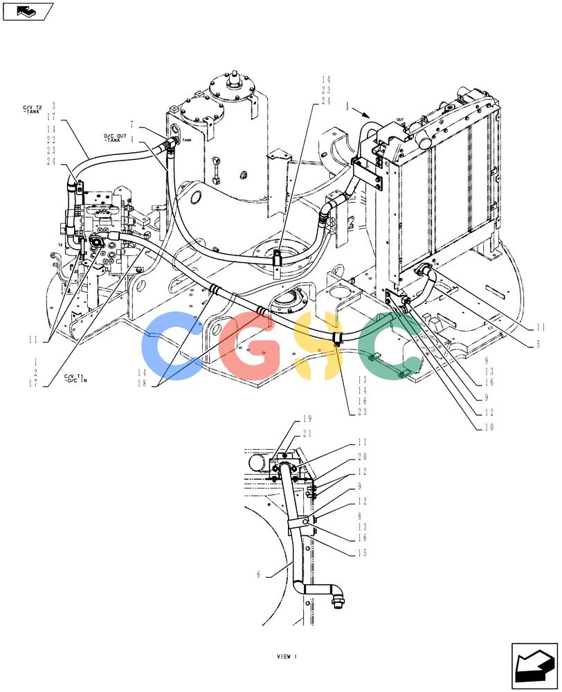 纽荷兰零件查询(E135BSRLC) - CRAWLER EXCAVATOR ASN YH06-08001 (01-025[01]) - HYDRAULIC LINES, RETURN New Holland Constructuion