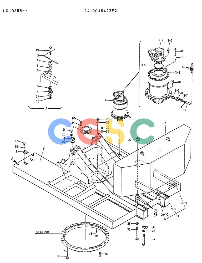 神钢零件查询(K914) - EXCAVATOR ASN LR-0143 (1/79-12/03) (01-004) - FRAME ASSY, UPP (FOR SILENT TYPE) P/N 24100J8422F2 Kobelco