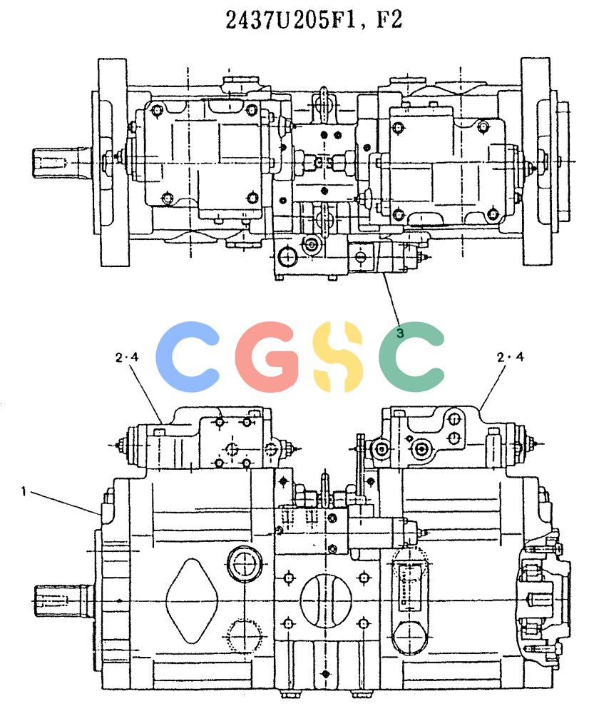 神钢零件查询(K907LC) - MARK II EXCAVATOR ASN YQ0565 (GLOBAL) (1/87-12/03) (11-044) - PUMP ASSY Kobelco