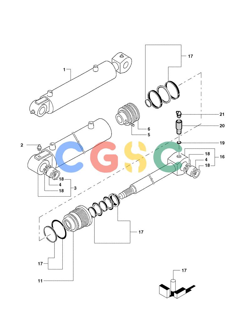 纽荷兰零件查询(DC100) - CRAWLER DOZER (N.A. VERSION) (4/00-) (3.444[02A]) - HYDRAULIC TILT CYLINDER DC80 - DC100 New Holland Constructuion