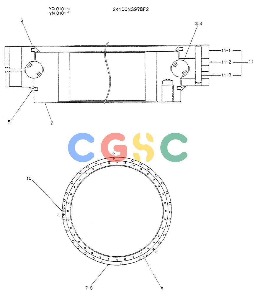 神钢零件查询(K907LC) - MARK II EXCAVATOR BTW YQ0101 - YQ0564 (1/87-12/03) (06-007) - BEARING ASSY Kobelco