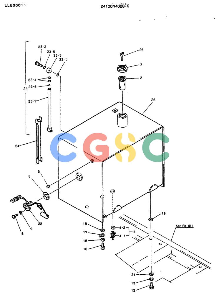 神钢零件查询(MD240BLC) - EXCAVATOR BTW LLU0001 - LLU0300 (1/80-12/06) (01-005) - TANK ASSY, FUEL Kobelco