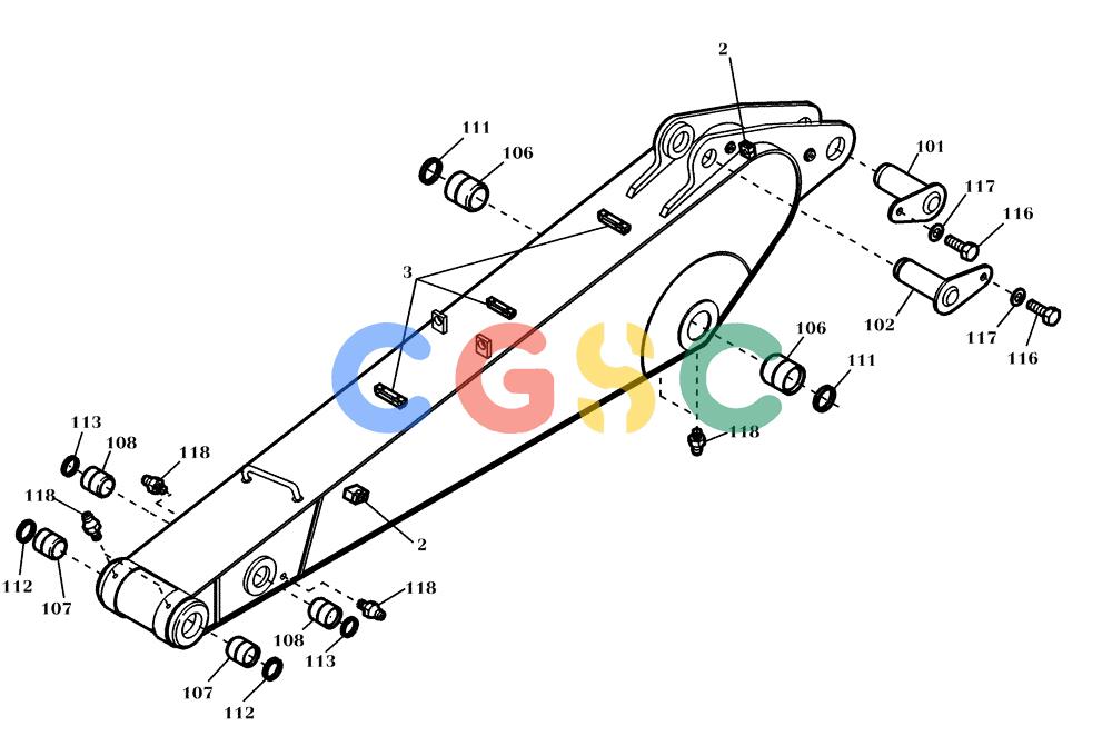 纽荷兰零件查询(EC240) - CRAWLER EXCAVATOR (5/00-) (61.010[003]) - STICK INSTALL.MATERIAL 3,5M (S/N 724033-724034) New Holland Constructuion