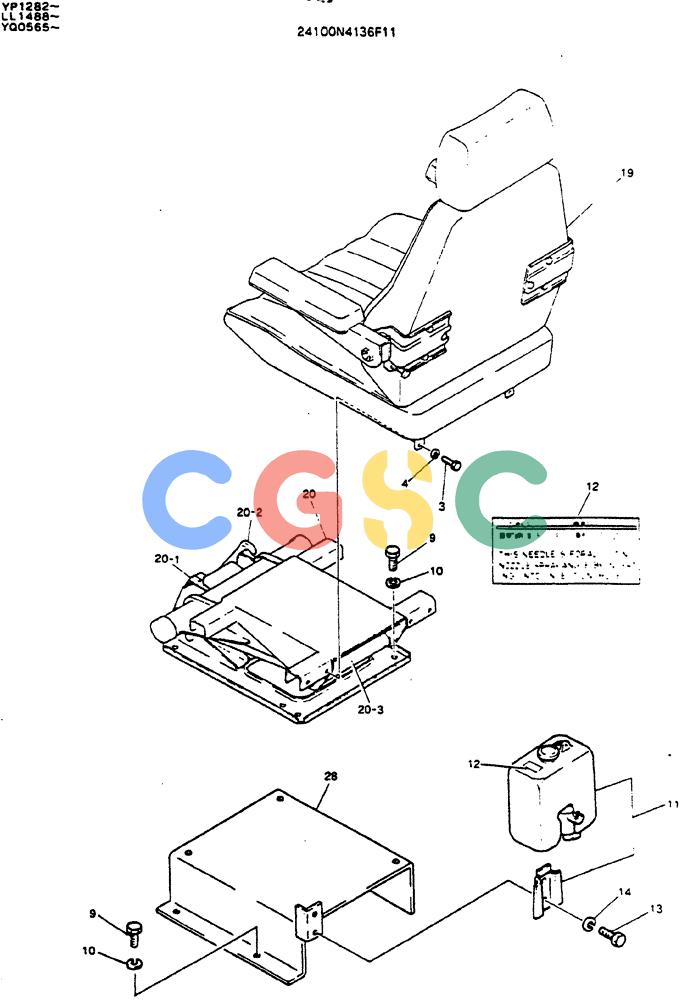 神钢零件查询(MD200BLC) - EXCAVATOR ASN YQ0565 (1/80-12/06) (02-004) - SEAT ASSY Kobelco