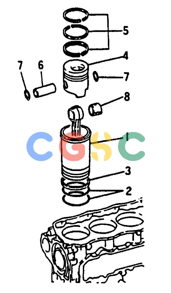 神钢零件查询(MD240C) - EXCAVATOR BTW LLU0301 - LLU0600 (1/80-12/06) (17-056) - LINER & PISTON KIT - 450-880B Kobelco